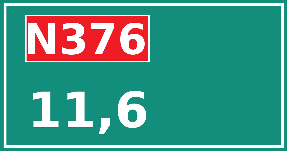Hectometerbord N376 11,6