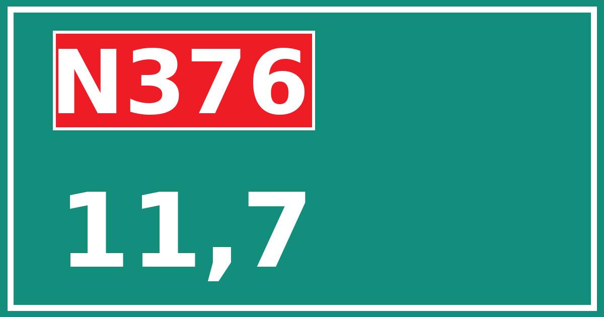 Hectometerbord N376 11,7