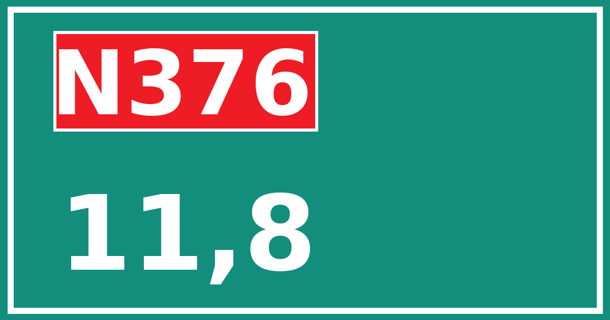 Hectometerbord N376 11,8