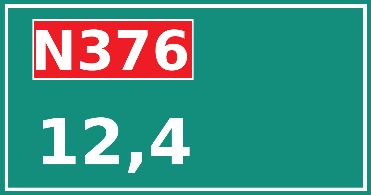 Hectometerbord N376 12,4