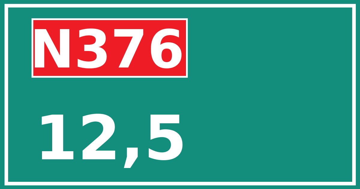 Hectometerbord N376 12,5