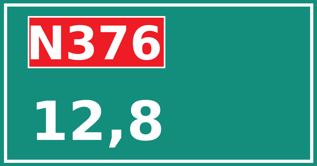 Hectometerbord N376 12,8