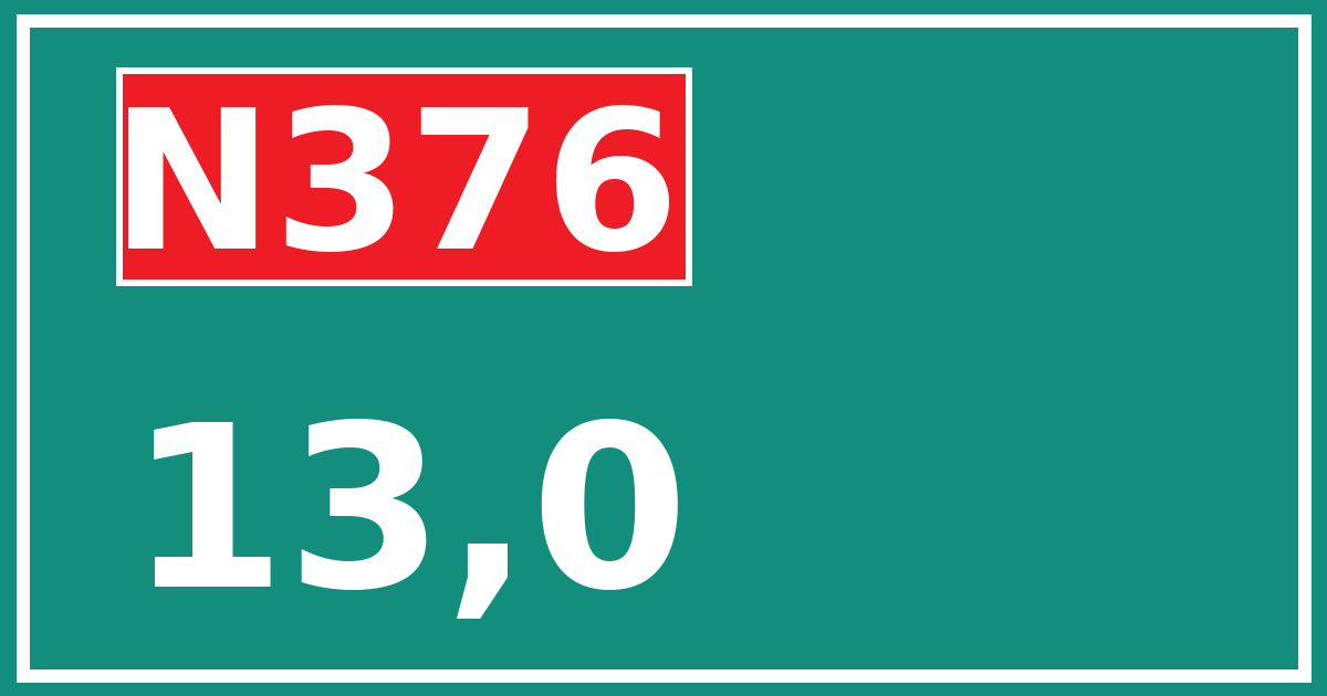 Hectometerbord N376 13,0