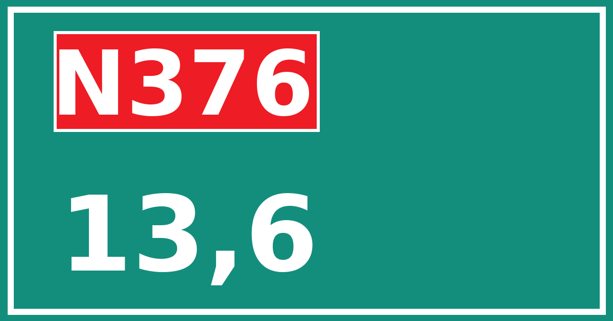 Hectometerbord N376 13,6