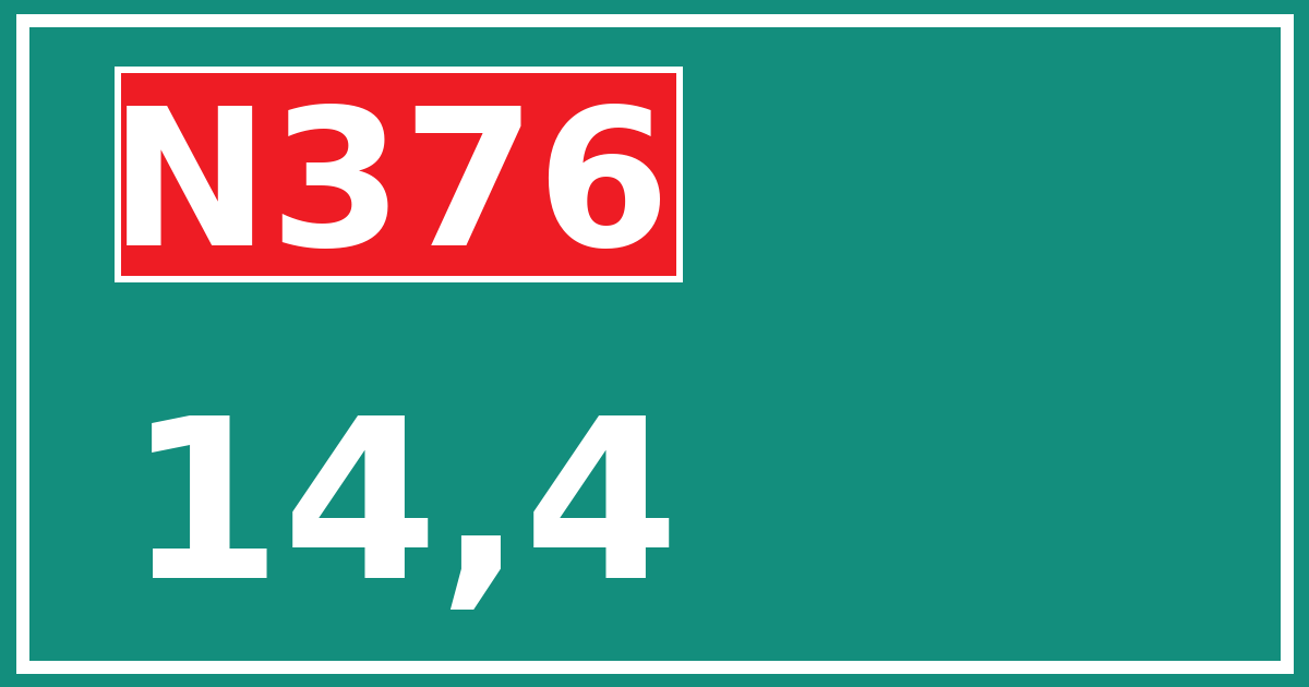 Hectometerbord N376 14,4