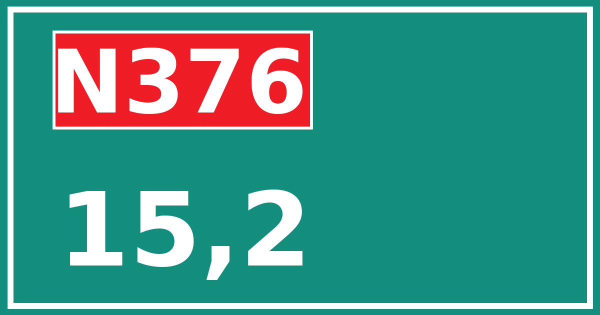 Hectometerbord N376 15,2