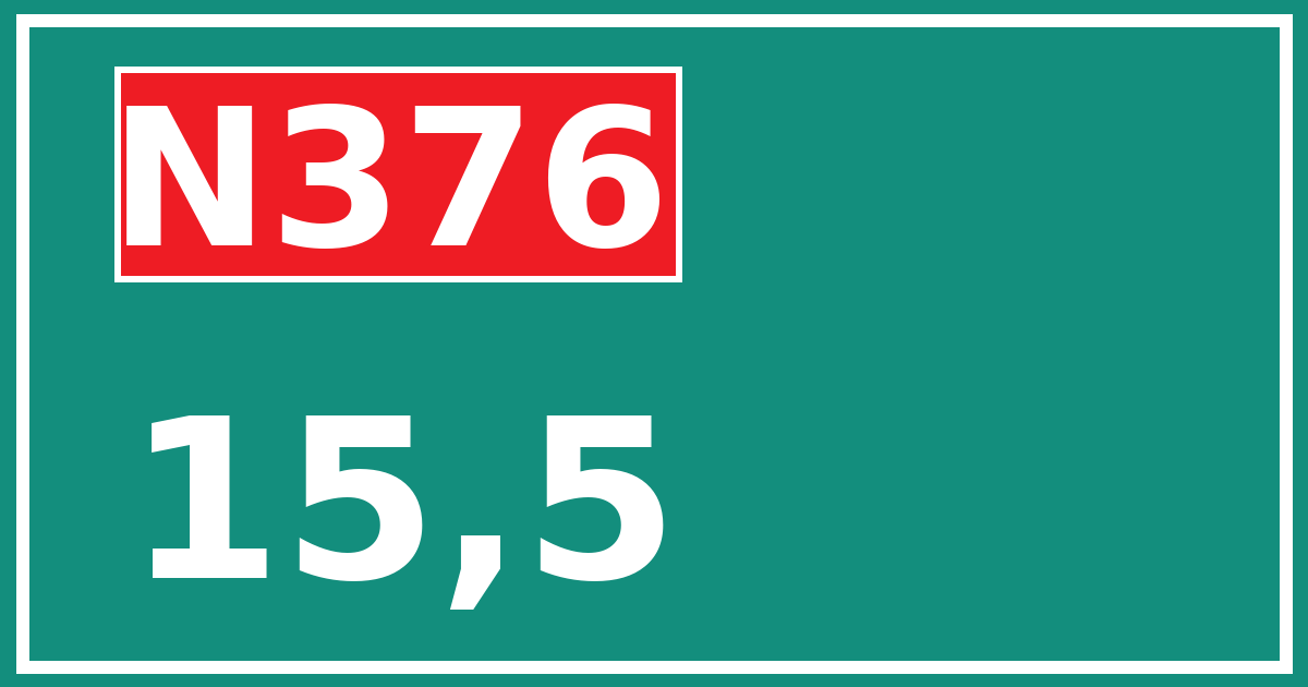 Hectometerbord N376 15,5