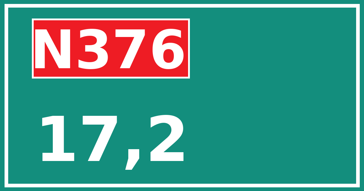 Hectometerbord N376 17,2