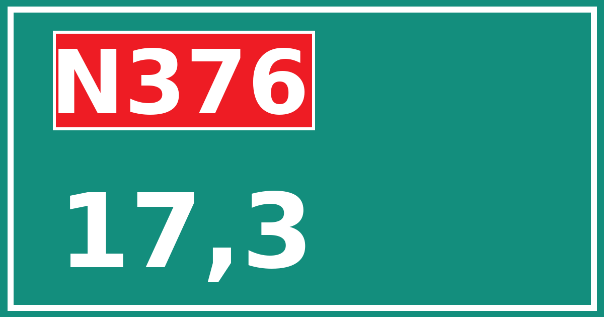 Hectometerbord N376 17,3