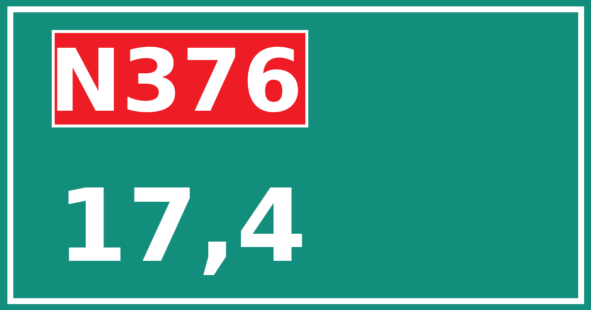 Hectometerbord N376 17,4