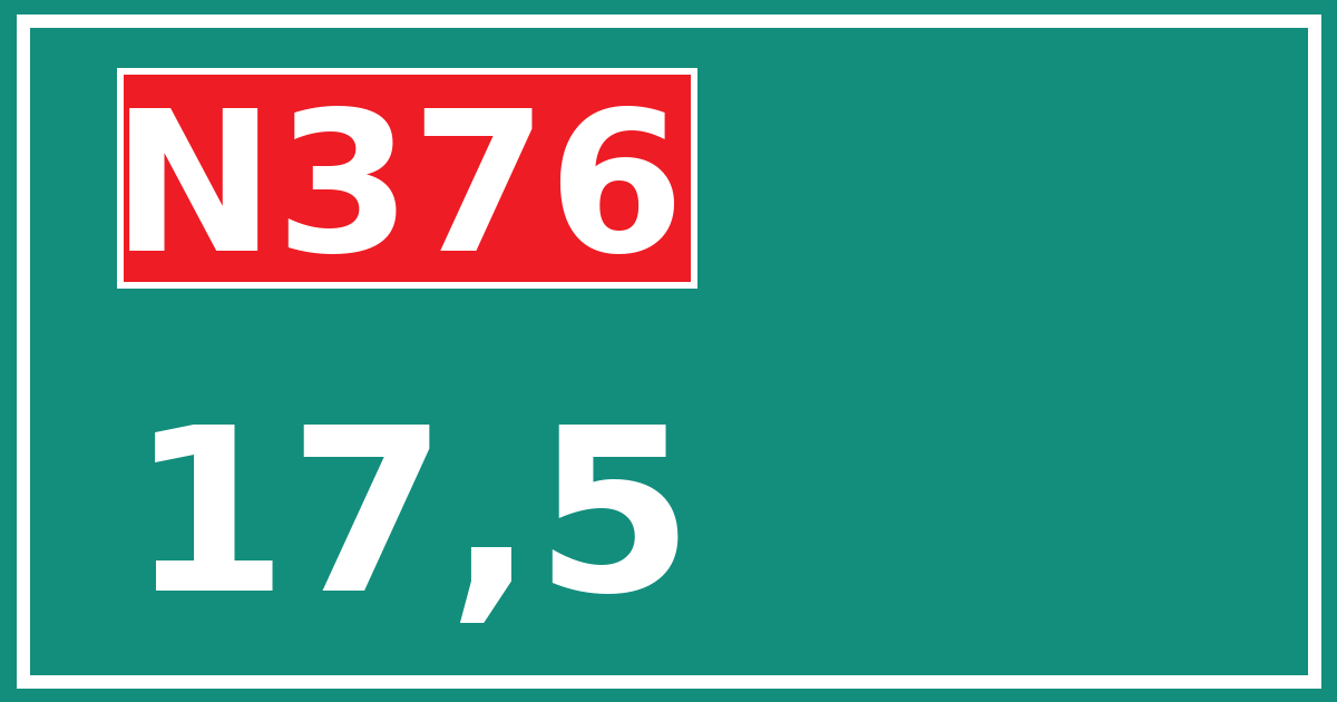 Hectometerbord N376 17,5