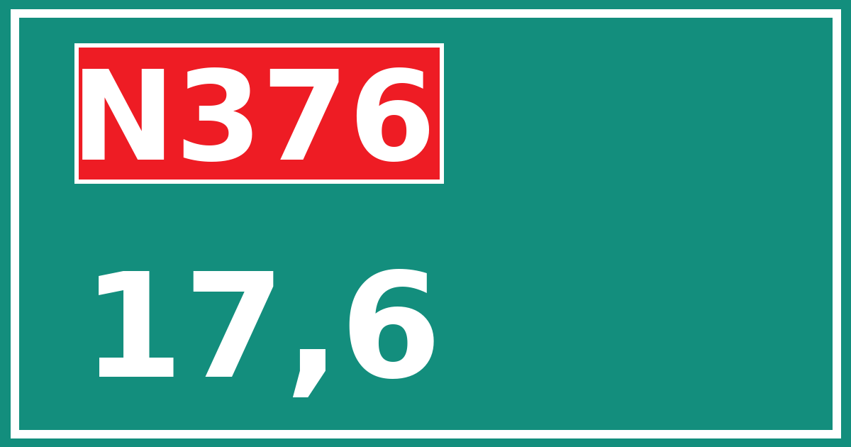 Hectometerbord N376 17,6