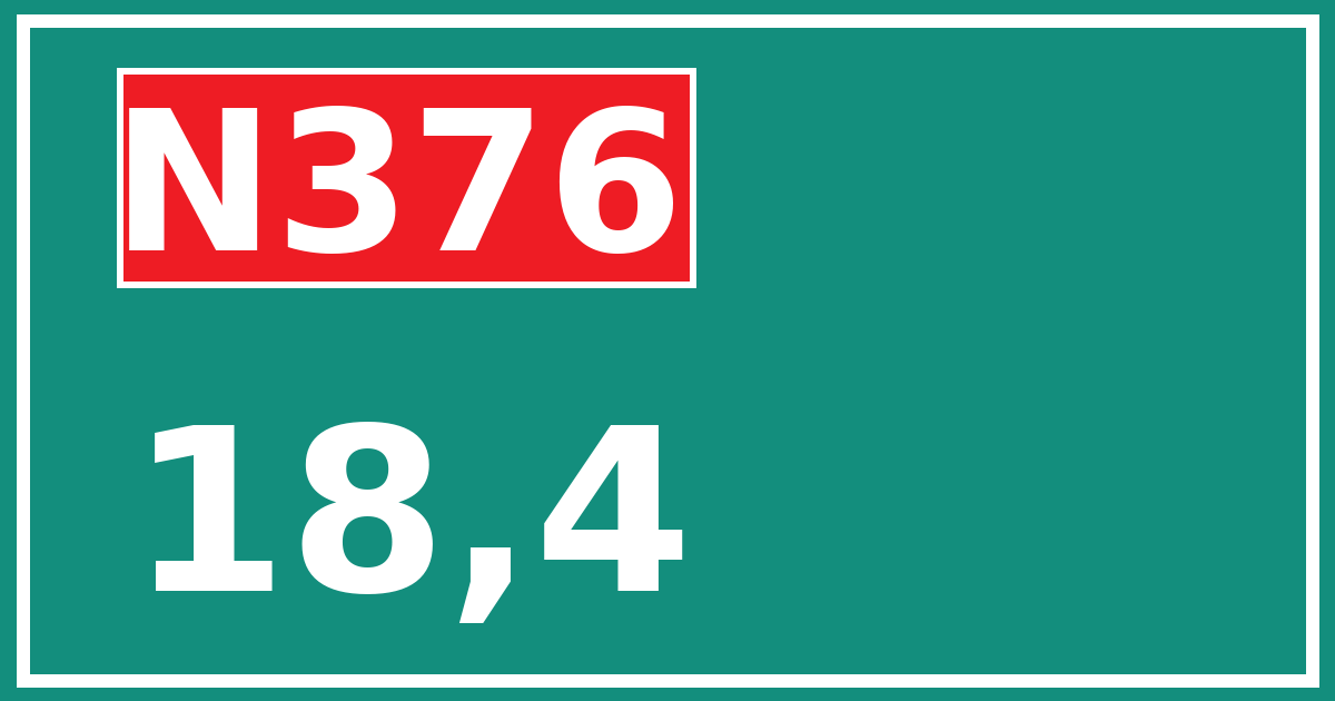 Hectometerbord N376 18,4