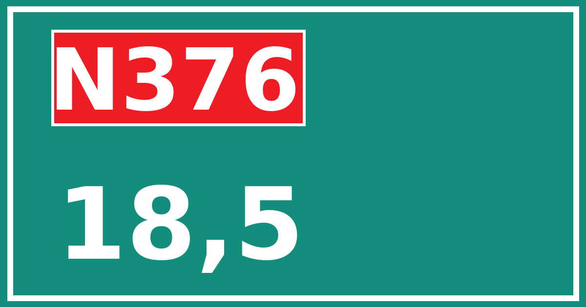 Hectometerbord N376 18,5