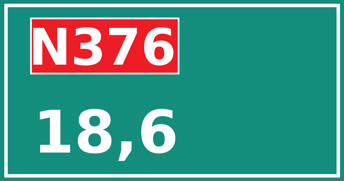 Hectometerbord N376 18,6
