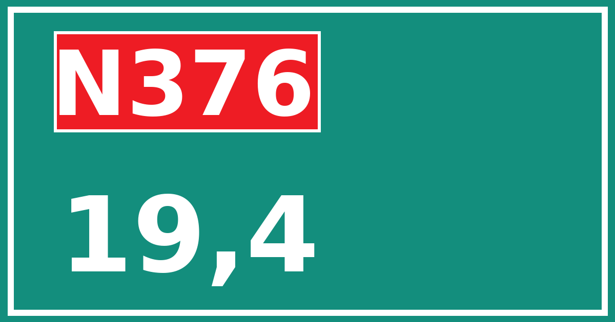 Hectometerbord N376 19,4
