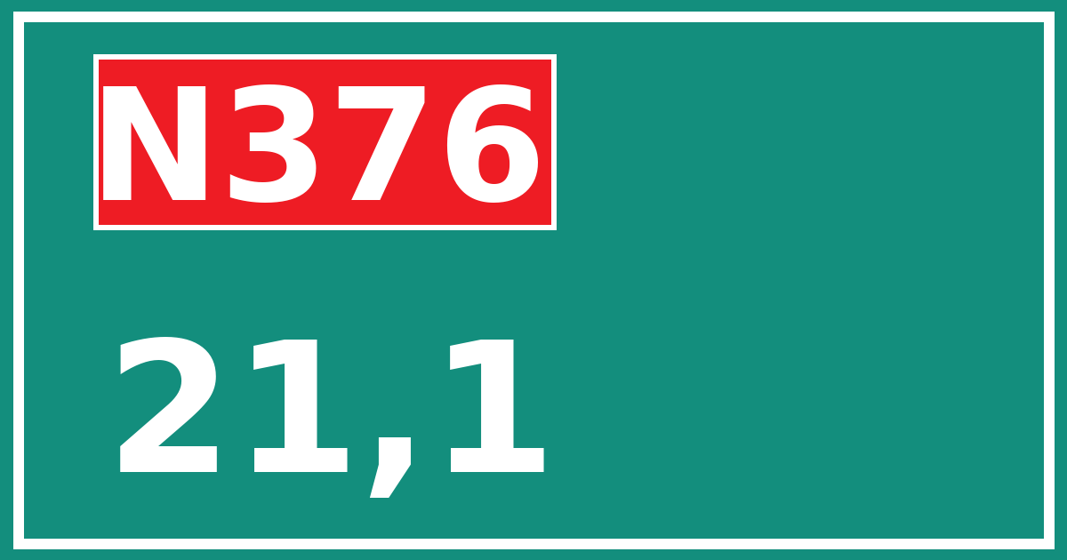 Hectometerbord N376 21,1