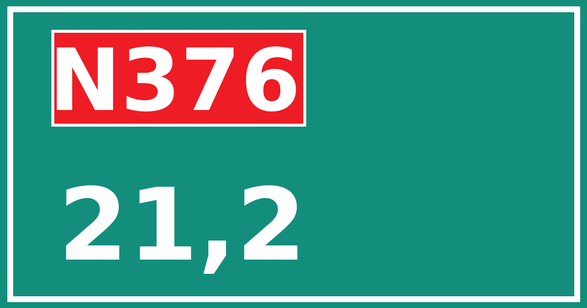 Hectometerbord N376 21,2