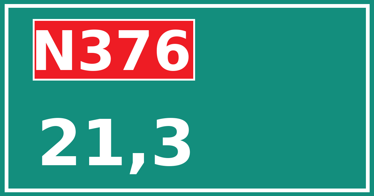 Hectometerbord N376 21,3