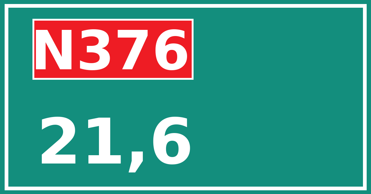 Hectometerbord N376 21,6