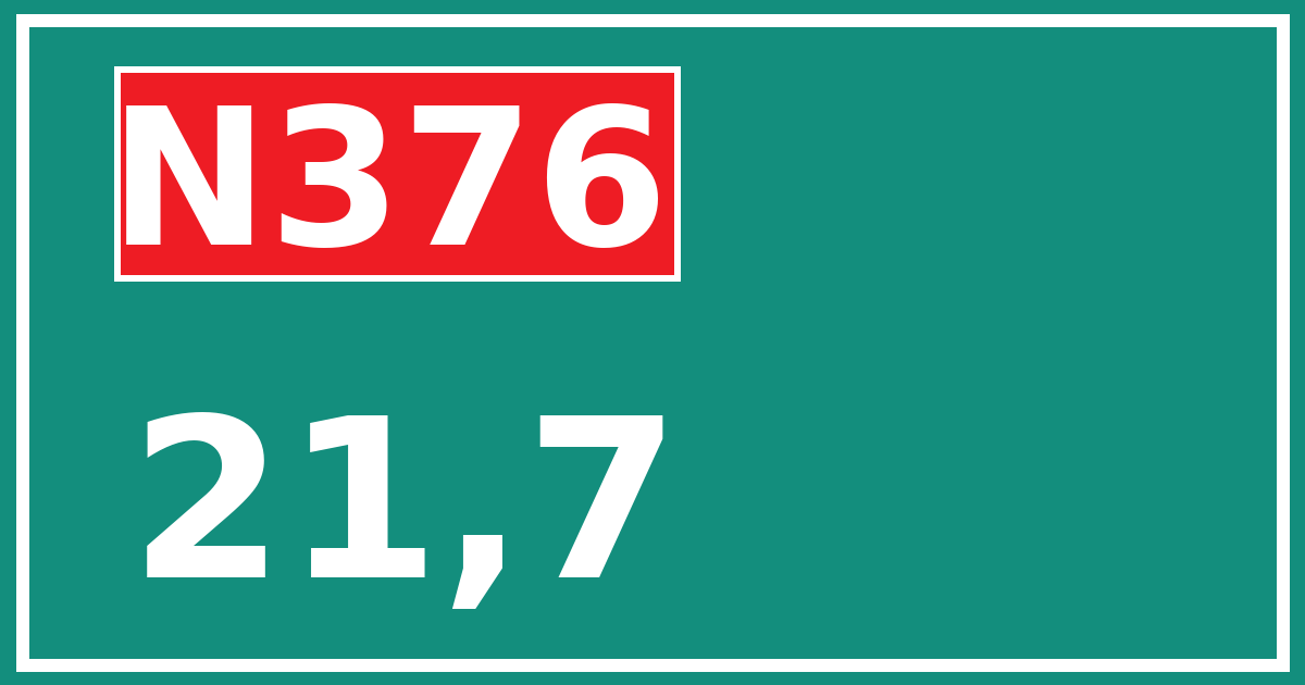 Hectometerbord N376 21,7
