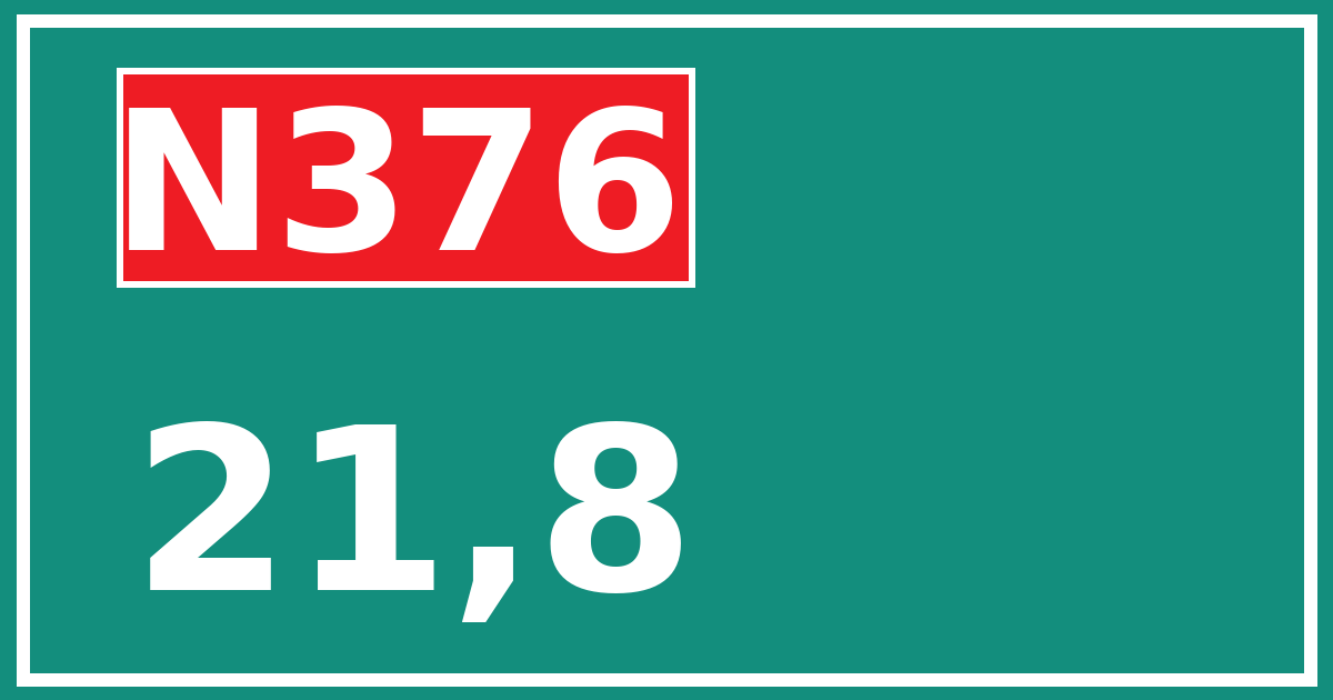 Hectometerbord N376 21,8