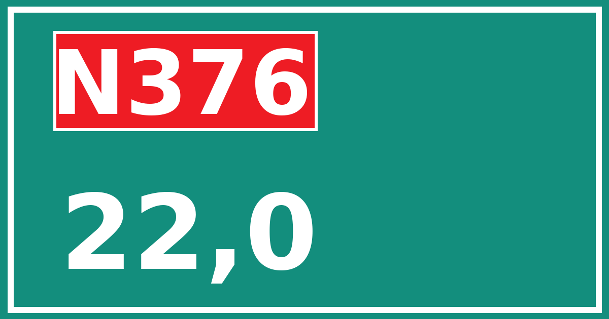 Hectometerbord N376 22,0
