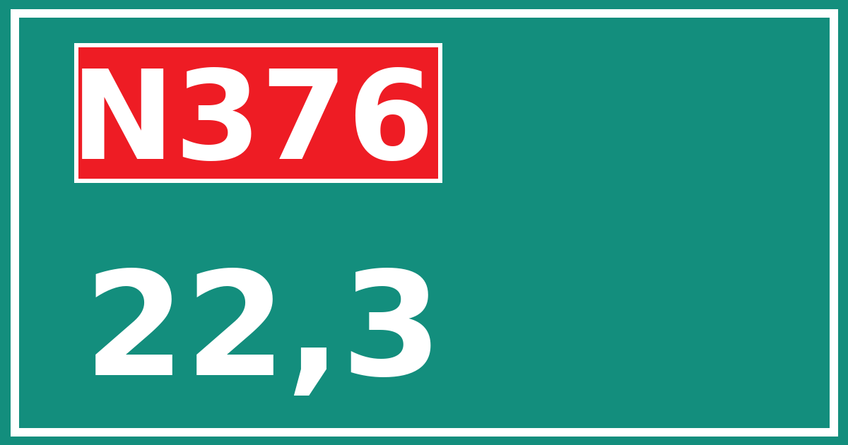 Hectometerbord N376 22,3