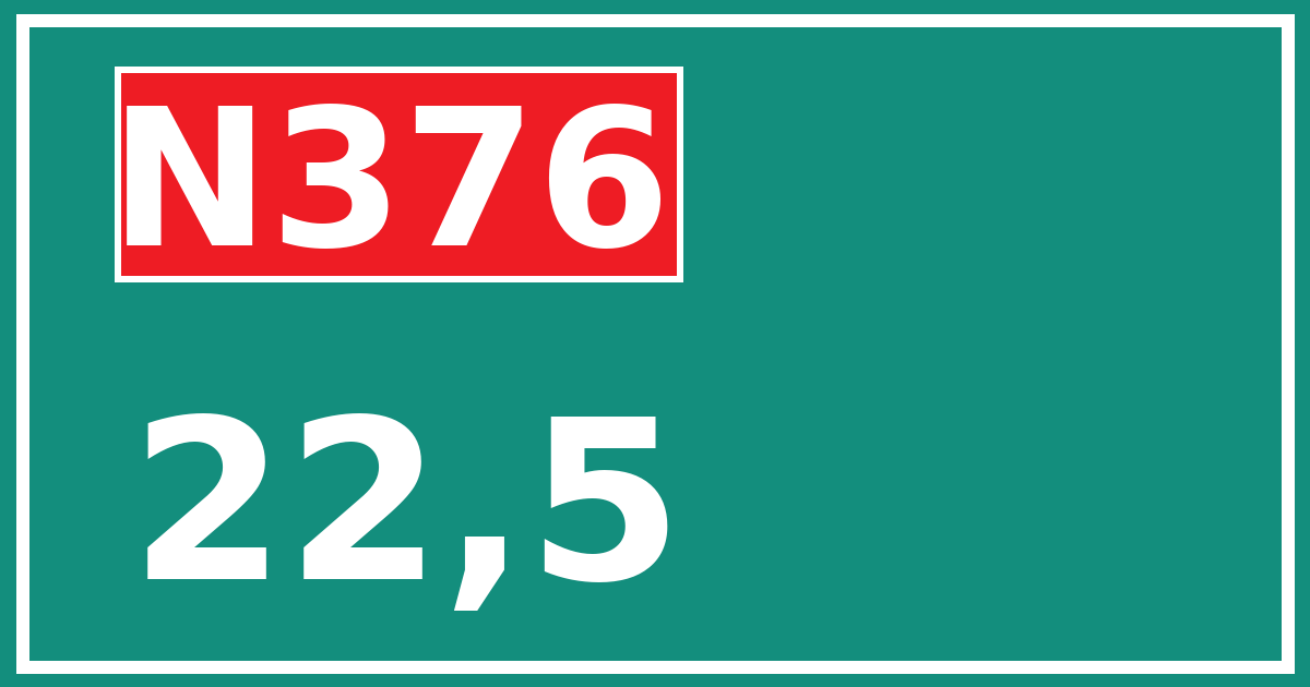 Hectometerbord N376 22,5