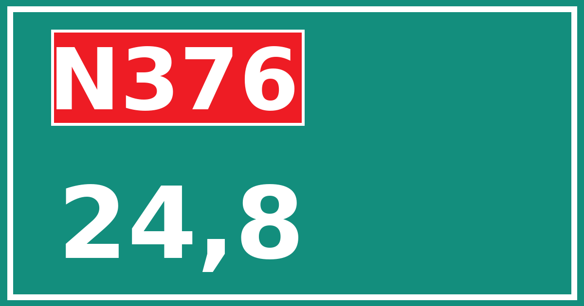 Hectometerbord N376 24,8