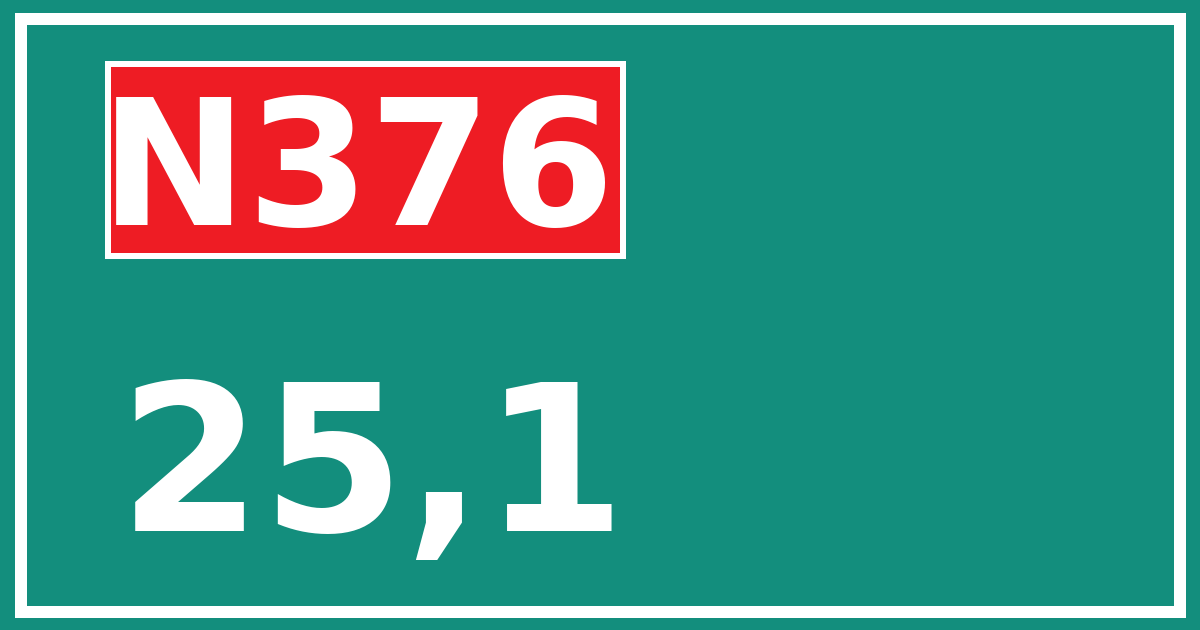 Hectometerbord N376 25,1