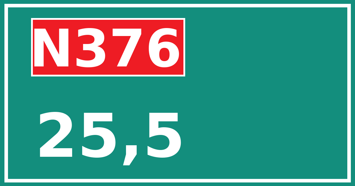 Hectometerbord N376 25,5