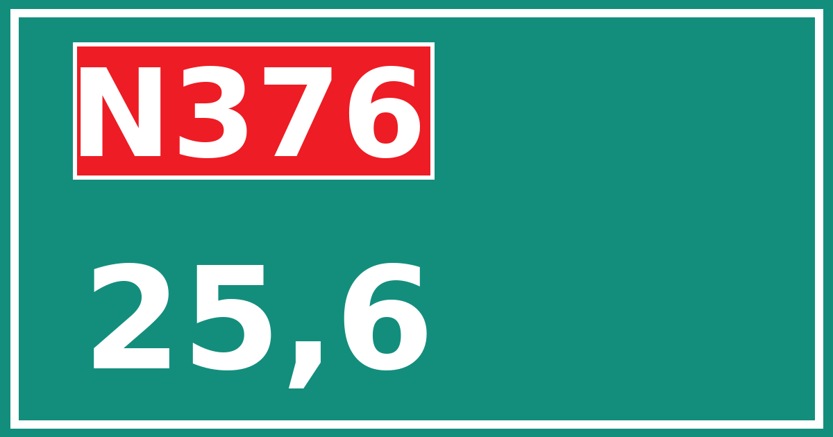 Hectometerbord N376 25,6
