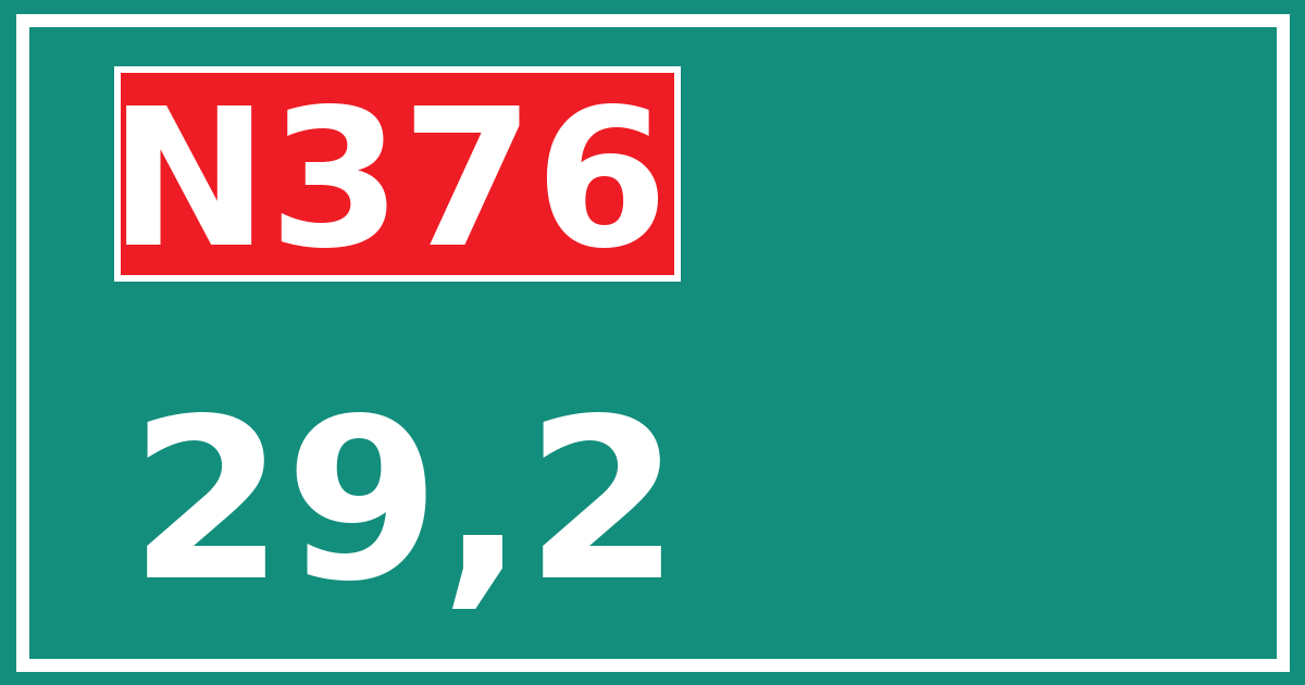 Hectometerbord N376 29,2