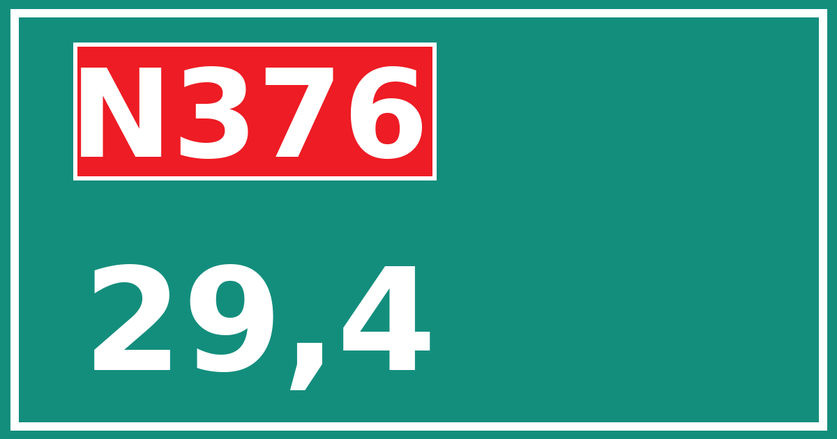 Hectometerbord N376 29,4