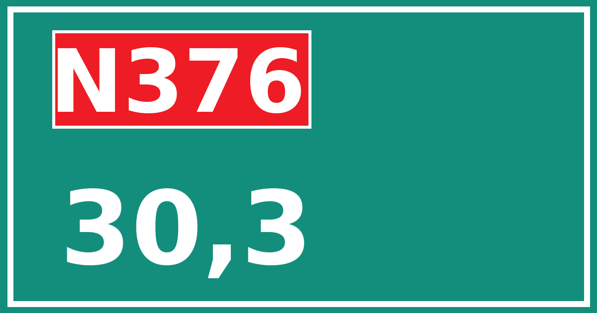 Hectometerbord N376 30,3