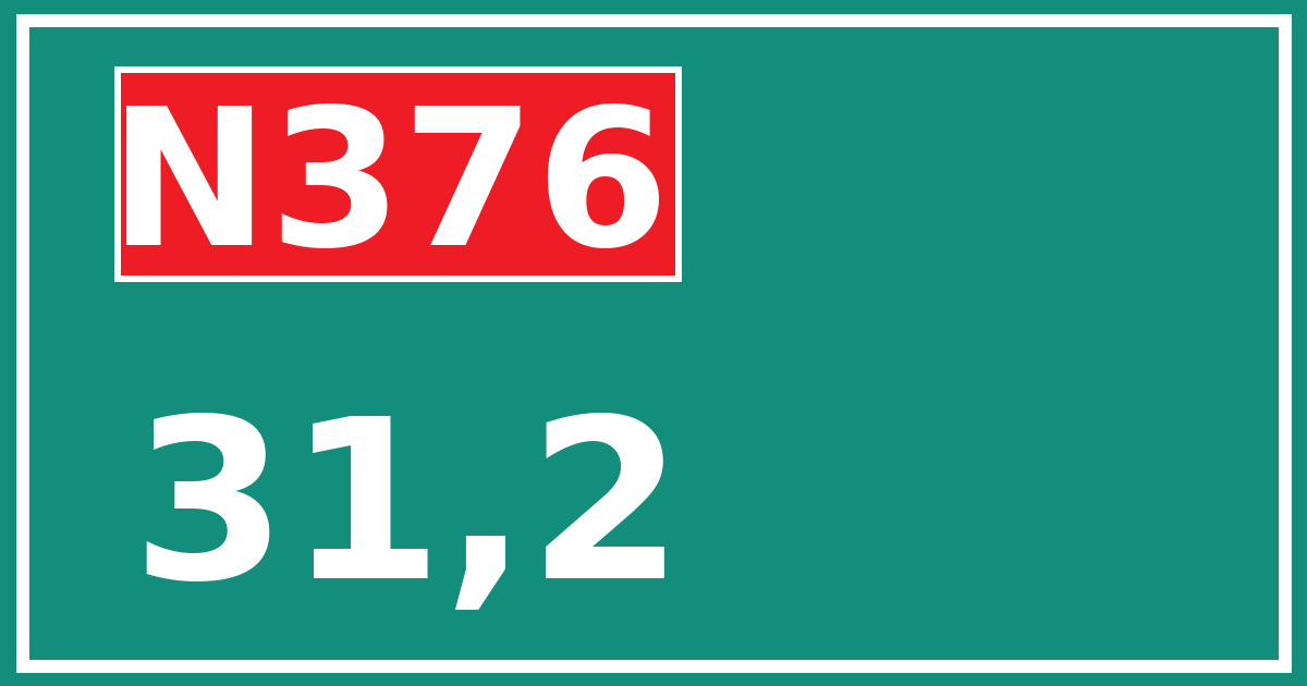 Hectometerbord N376 31,2