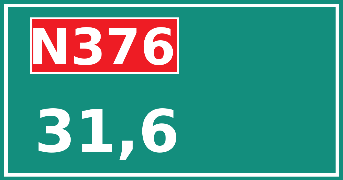 Hectometerbord N376 31,6