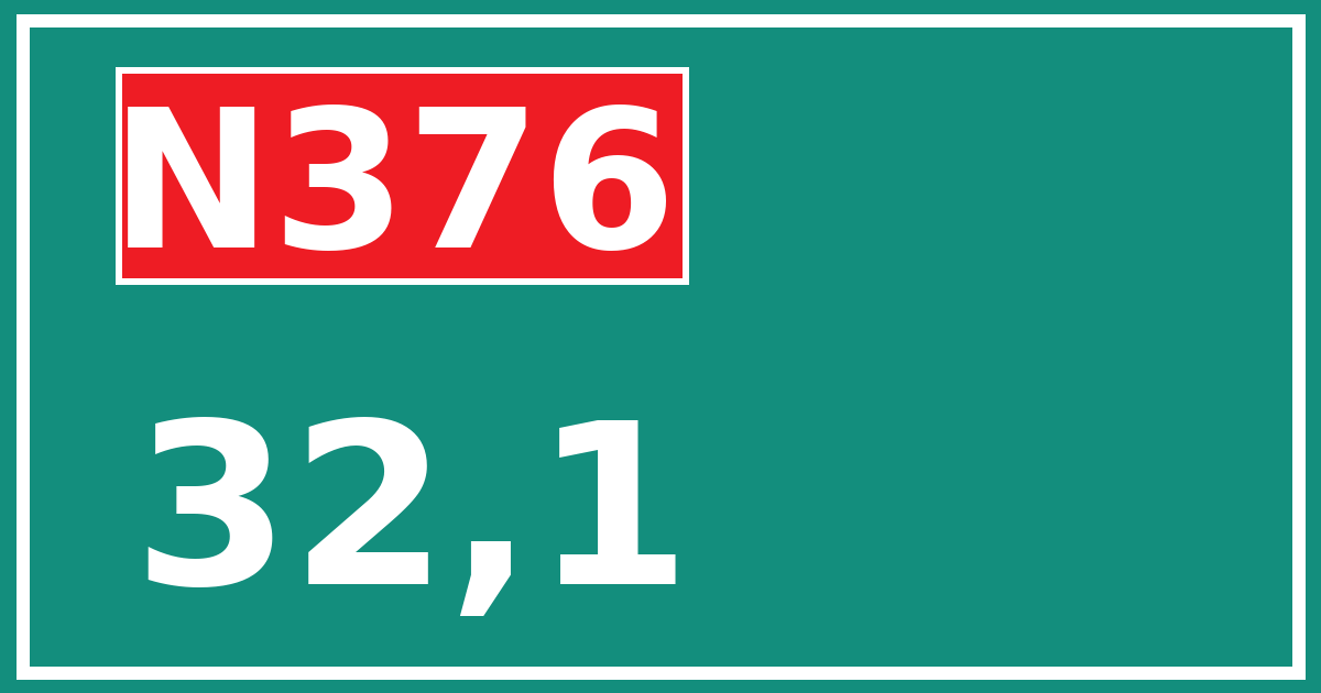 Hectometerbord N376 32,1
