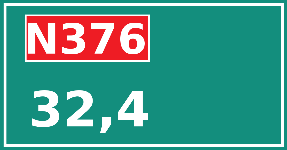 Hectometerbord N376 32,4