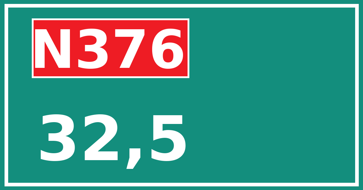 Hectometerbord N376 32,5