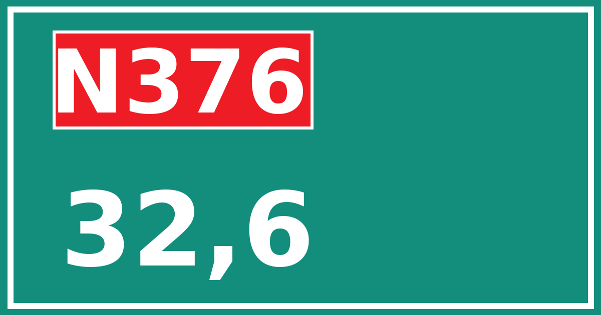 Hectometerbord N376 32,6