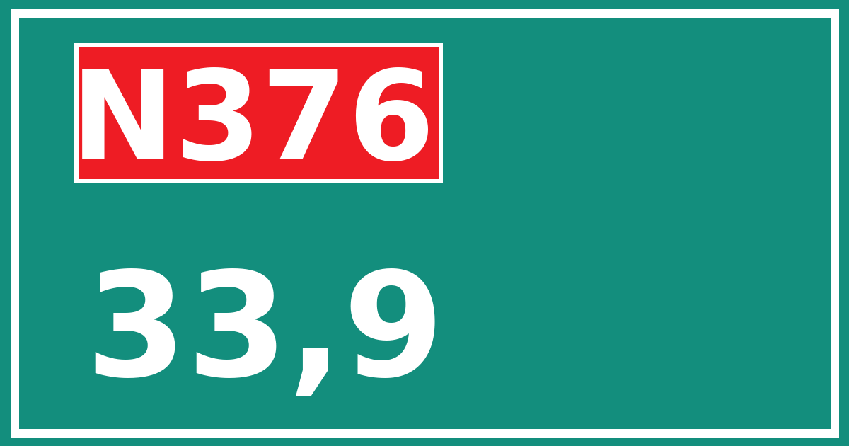 Hectometerbord N376 33,9