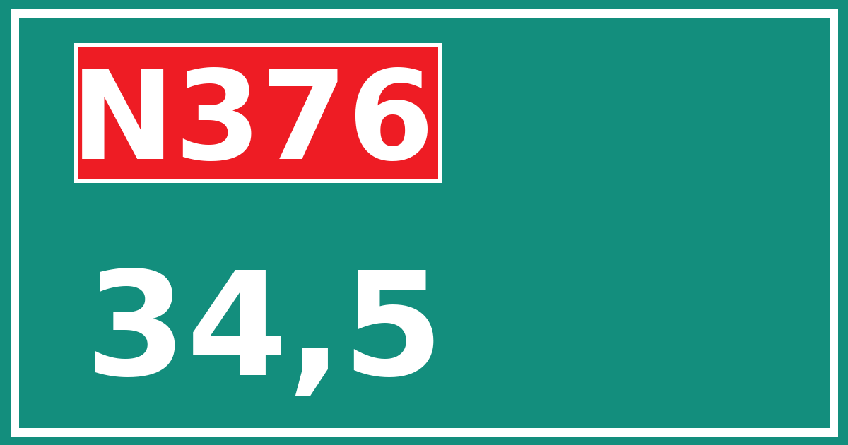 Hectometerbord N376 34,5