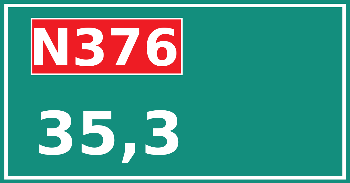 Hectometerbord N376 35,3