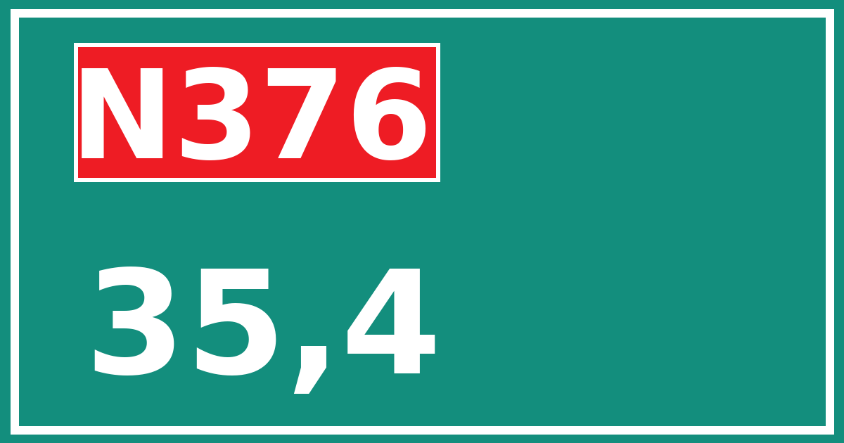 Hectometerbord N376 35,4