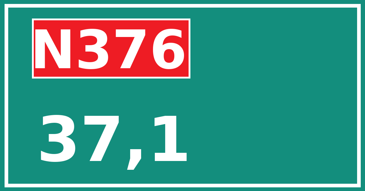 Hectometerbord N376 37,1
