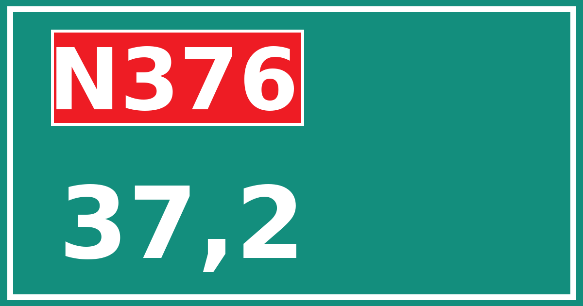 Hectometerbord N376 37,2