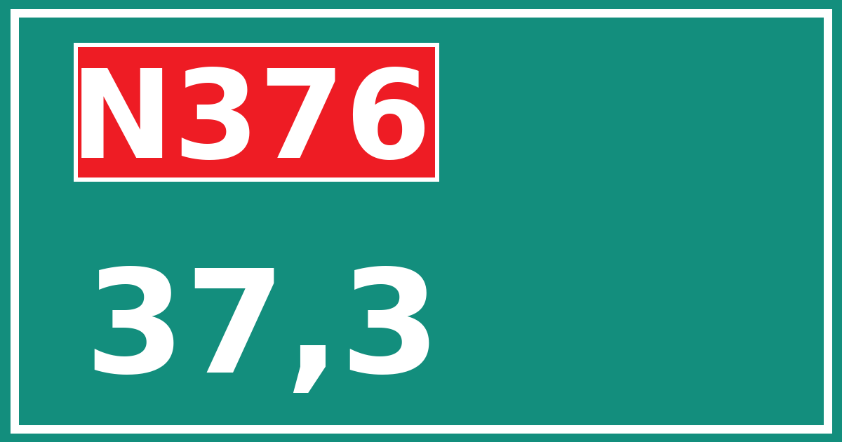 Hectometerbord N376 37,3