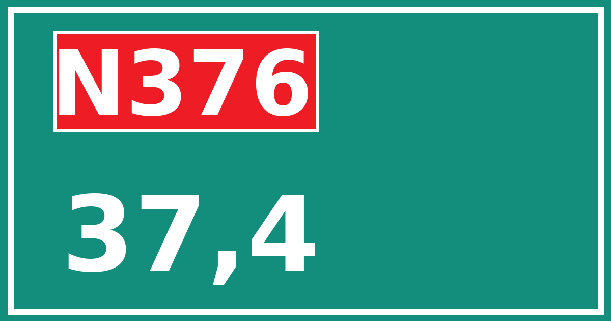 Hectometerbord N376 37,4